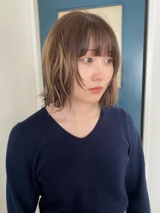 ミディアム YUUKI/ウルフ .ボブパーマのヘアスタイル
