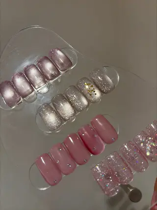 ショート MAI🤍表参道 韓国/マグネット🧸のネイルデザイン