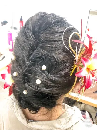 セミロング ヘアアレンジ レイヤー×ヘッドスパ *保田遥*のヘアスタイル