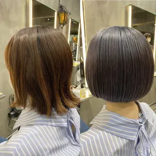 ショート カラー 透明感カラー🌿 グレージュ🐺陽介のヘアスタイル