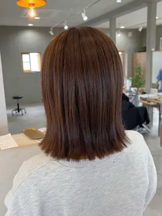 ミディアム カラー 真弓 理沙/艶カラーのヘアスタイル