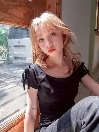 ミディアム カラー 坂口 みりのヘアスタイル