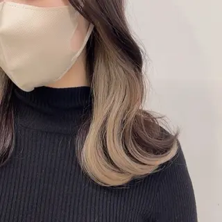 セミロング カラー 🥞ベージュ系カラー 【すずきりほ】🥞のヘアスタイル