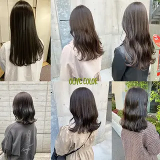 セミロング ✨色持ちの良い艶 カラー✨蟹江真世のヘアスタイル