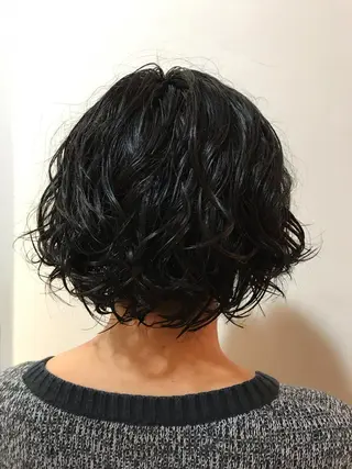 ショート パーマ 福井 稜平のヘアスタイル