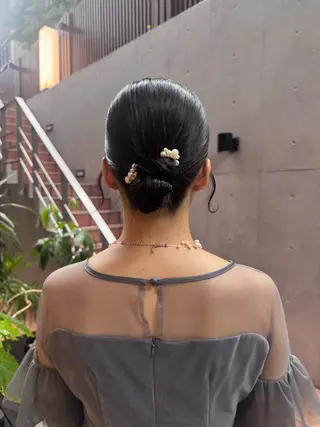 セミロング ヘアアレンジ 🎗️【ヘアセット 美眉】吉川玲🎗️のヘアスタイル