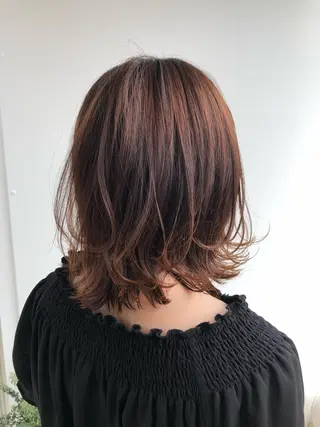 ミディアム カラー レイヤーカット✂️ 横浜No1♡下鳥翔子のヘアスタイル