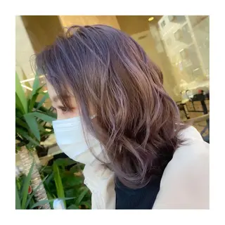 ミディアム カラー ヘアアレンジ 小國 綾かのヘアスタイル