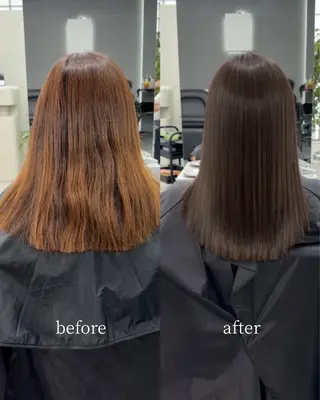 ミディアム 神戸で縮毛矯正/髪質 改善/お任せくださいのヘアスタイル