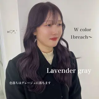 ロング カラー 暗髪🩶ラベンダー/ ブルー/ユウナ🤍のヘアスタイル