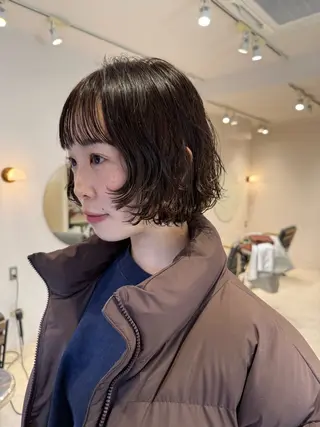 ショート カラー パーマ パーマ/ボブ /レイヤー チヒロのヘアスタイル