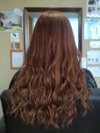 ロング ヘアアレンジ カラー パピヨンロゼ 髪質改善/酸性のヘアスタイル