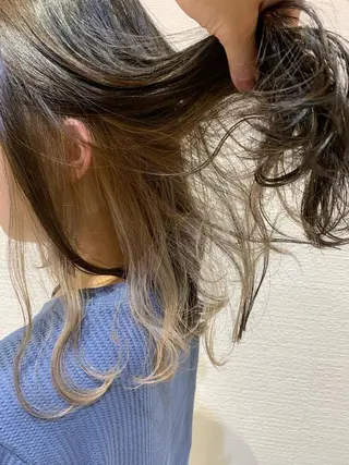 ロング カラー ヘアアレンジ 白髪ぼかしハイライト 茗荷谷駅徒歩2分のヘアスタイル