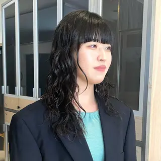 ロング パーマ サラ艶/韓国ヘア ︎🌟璃奈 (ﾘﾅ)のヘアスタイル