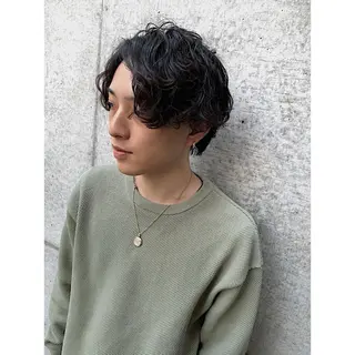 ミディアム カラー パーマ メンズ 高評価/パーマ平塚 章悟【tetsu】のヘアスタイル