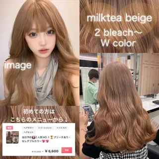 ロング カラー 透明感ベージュカラー 🪞上野🪞AIのヘアスタイル