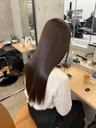 ロング 縮毛矯正×髪質改善× 艶髪カラー 吉原和磨のヘアスタイル