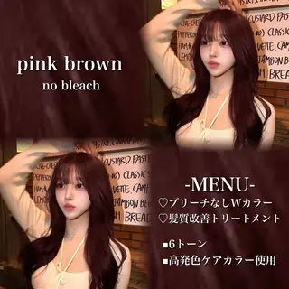 ロング カラー 💗愛され暖色💗 ピンク/レッド💗のヘアスタイル