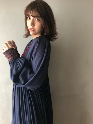 ミディアム 🟩くすみカラー/ボ ブ/ショート/大司のヘアスタイル