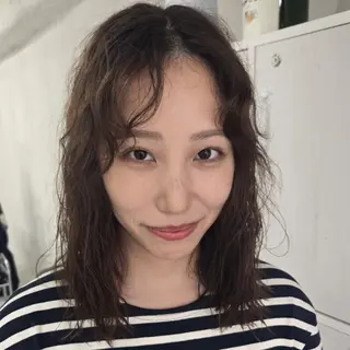 パーマ ミディアム 艶髪縮毛矯正×透明感 カラー◎mikuのヘアスタイル