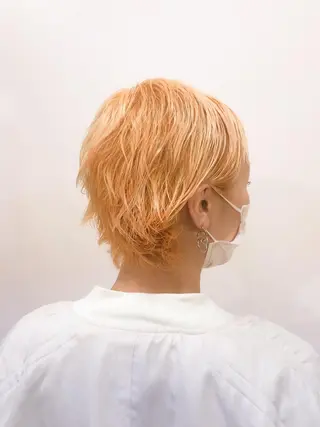 ショート カラー ✨デザインカラー✨ ハイトーン　森貴章のヘアスタイル