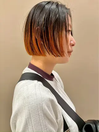 ミディアム カラー 👔ボブ﹨髪質改善 ストレート🩳ももかのヘアスタイル