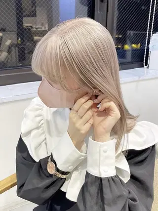 ミディアム カラー ヘアアレンジ 江坂エリア最安値◎ ブリーチ*土田のヘアスタイル