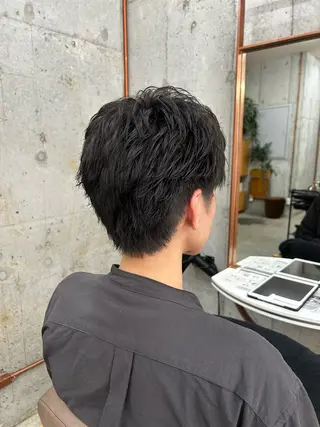 メンズ カット・ブリーチ/ ふわあいりのヘアスタイル