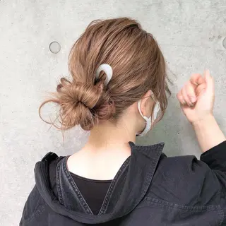 セミロング カラー ヘアアレンジ 卒業式お呼ばれ🕊️ ヘアセット✴︎ミキのヘアスタイル