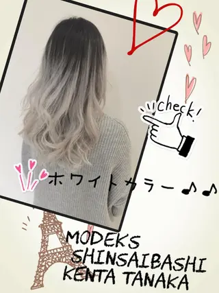 ロング カラー ハイトーン×髪質改善 KENTAのヘアスタイル