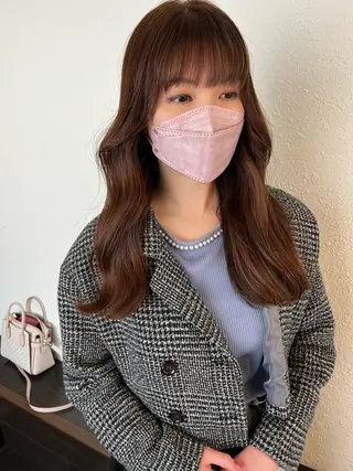 セミロング 名駅/艶韓国風ヘア miyabiのヘアスタイル