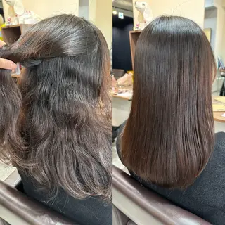 セミロング 縮毛矯正+モテカラー 🎀✨MIHOのヘアスタイル