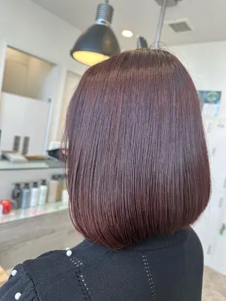 ミディアム カラー シールエクステ/ ブリーチカラーのヘアスタイル