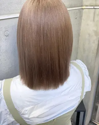 セミロング カラー 艶感/韓国風 🤍moeka🤍のヘアスタイル