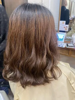 セミロング カラー ヘアアレンジ くせ毛多毛特化 高橋　淳のヘアスタイル