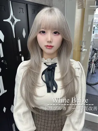 ロング カラー ダブルカラー特化💍 tiam💍韓国ヘアのヘアスタイル