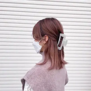 ミディアム カラー 堀谷 彩花のヘアスタイル