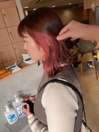 ミディアム カラー KENTO 【茨城1の縮毛矯正】のヘアスタイル