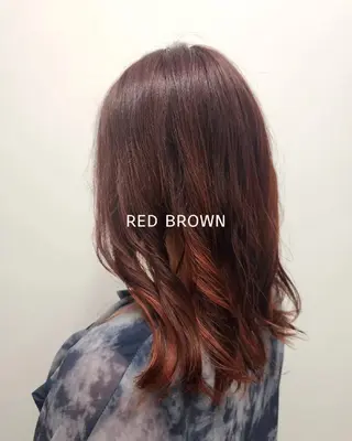 カラー セミロング Earth八幡西店 momoのヘアスタイル