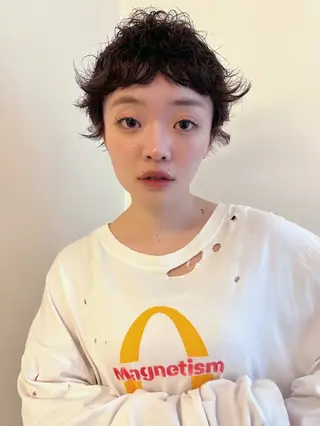 ショート カラー パーマ ヘアアレンジ 丸山渉/表参道 レイヤーボブのヘアスタイル