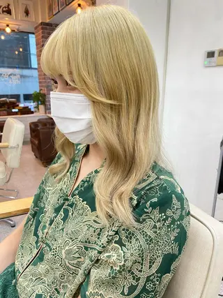 ミディアム レイヤーウルフ エクステ磯部のヘアスタイル