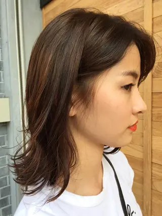 ミディアム カラー パーマ ヘアアレンジ 【白髪ぼかし 専門GBG】自由が丘のヘアスタイル