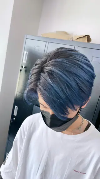 ミディアム カラー メンズ エビスザキレン／メン ズ／心斎橋🌳のヘアスタイル