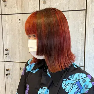 ミディアム カラー ♡ナナコ♡ レイヤー/艶髪のヘアスタイル