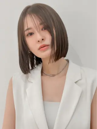 ミディアム 淡路上新庄/髪質改善 .艶カラー/野口春貴のヘアスタイル