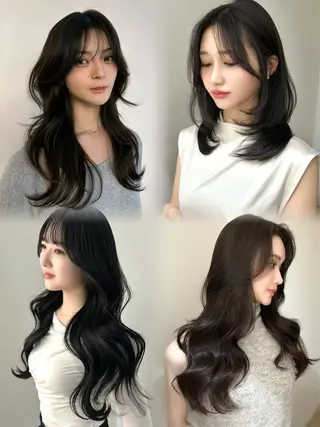 ロング 中嶋蓮 透明感カラー韓国ヘアのヘアスタイル