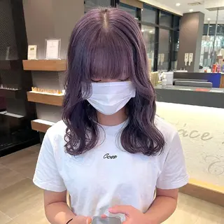 セミロング 髪質改善/ハイトーン /デザイン見正 恵弥のヘアスタイル