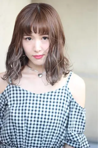 ミディアム カラー パーマ ヘアアレンジ 成松 勇治のヘアスタイル