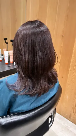 セミロング カラー スキバサミを使わない カット🌼唯🌼のヘアスタイル