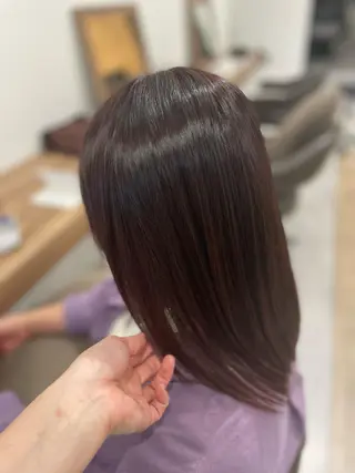 セミロング カラー パーマ やまこし 美裕樹のヘアスタイル